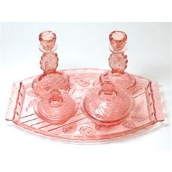 Walther Pink Glass Waltraut Vanity Set #1148748