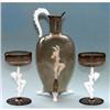 Image 1 : Hand Blown Female Figural Art Deco Decanter Set#1148751