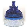 Image 1 : MY PET Cobalt Blue Glass and Crystal Powder Jar#1148757