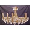 Image 1 : MODERN LUCITE/BRASS CHANDELIER  #1148838