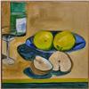 Image 1 : ORIG OIL STILL LIFE  OF PEARS AND WINE #1148923