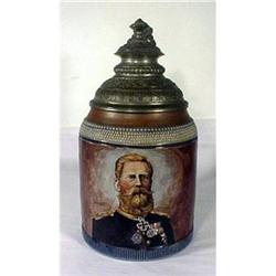 Antique Stoneware Stein Frederick III Portrait #1149178