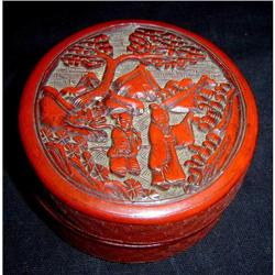 Antique Chines Export Cinnabar Box #1149392