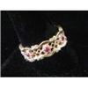 Image 1 : 14K Gold Filigree Band with Rubies #1149451