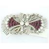 Image 1 : Pair Vintage Platinum Ruby & Diamond Pin Clips #1164980