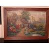 Image 1 : Anitque American Oil Painting Cottage Scene #1165612