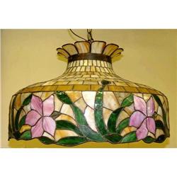 B H BRADLEY HUBBARD Stain Glass Chandelier #1165634