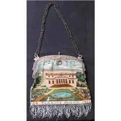 Rare Signed 1822 Bead Purse 19c Evening Bag #1165639