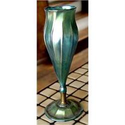 Tiffany Studios Favrile Blue Vase Art Glass #1165645