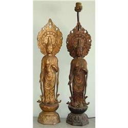 Bronze Buddha Deity Sculpture Statue lamp #1165665