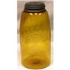 Image 1 : 1858 AMBER MASON JAR QUART & HALF #1185374