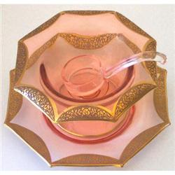 Pink Elegant Depression Glass 3 Pc Mayo #1185609