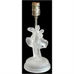 DANCING COUPLE Frosted Crystal Art Deco Lamp #1185621