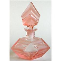 Pink Art Glass Geometric Perfume Bottle #1185624