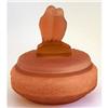 Image 1 : LOVEBIRDS Peach Satin Glass Powder Jar #1185669