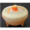 Image 1 : Akro Agate CONCENTRIC RING Marblized Powder Jar#1185721