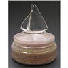 Image 1 : SAILBOAT Clear and Painted Depression Glass Jar#1185736