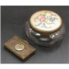 Image 1 : Petit Point Embroidered Brass Jar & Pill Box #1185911