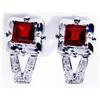 Image 1 : 1.76ctw. Garnet and Diamond Earrings #1185977