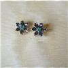 Image 1 : ESTATE SAPPHIRE & EMERALD EAR STUDS #1186034