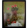 Image 1 : Photograph Geraniums Reflected Puddle Framed #1186099