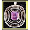 Image 1 : JUDAICA SILVER FILIGREE & AMETHYST PIN PENDANT #1186435