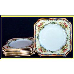 CROWN DUCAL 8 ENAMEL BREAD & BUTTER  PLATES #1186437