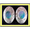 Image 1 : VICTORIAN CHASED SILVER W OPALS EARRINGS #1186451