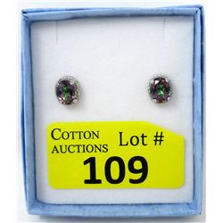 New 5 CT Mystic Topaz & Diamond Earrings