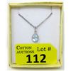 Image 1 : Sterling Silver Blue Topaz & Diamond Pendant