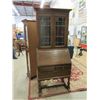 Image 1 : 1920s Oak Drop Front Secretary Bookcase