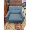 Image 1 : Wide Blue Fabric Armchair - Needs Cleaning