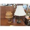 Image 1 : 1 Brass and 1 Wood Table Lamp