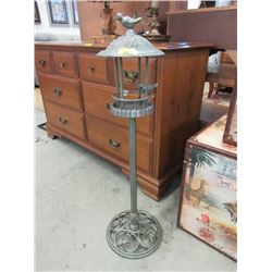 35" Tall Cast Metal Bird Feeder - 10" diameter
