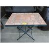 Image 1 : Clay Tile Top Table with Folding Base