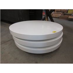 Large White Laminate 3 Surface Coffee Table