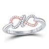 Image 1 : Womens Round Diamond Infinity Ring 1/10 Cttw 10kt Two-tone Gold - REF-10Y5N
