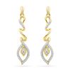 Image 1 : Womens Round Diamond Abstract Leaf Dangle Earrings 1/4 Cttw 10kt Yellow Gold - REF-19R5X