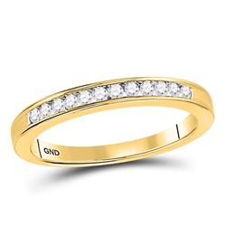 Womens Round Channel-set Diamond Wedding Band 1/6 Cttw 14kt Yellow Gold - REF-19Y5N