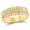 Image 1 : Mens Round Diamond Wedding Double Row Band Ring 1/4 Cttw 14kt Yellow Gold - REF-46H5R