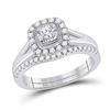 Image 1 : Round Diamond Bridal Wedding Ring Band Set 1/2 Cttw 10kt Two-tone Gold - REF-49R5X