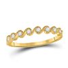 Image 1 : Womens Round Diamond Stackable Band Ring 1/6 Cttw 10kt Yellow Gold - REF-13N9F
