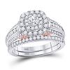 Image 1 : Round Diamond Bridal Wedding Ring Band Set 1 Cttw 14kt Two-tone Gold - REF-104H9R