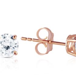 Genuine 0.60 ctw Diamond Anniversary Earrings 14KT Rose Gold - REF-151Z7N