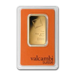 Genuine 1 oz 0.9999 Fine Gold Bar - Valcambi