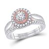Image 1 : Round Diamond Bridal Wedding Ring Band Set 1/2 Cttw 10kt Two-tone Gold - REF-52H9R