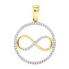 Image 1 : Womens Round Diamond Infinity Circle Pendant 1/4 Cttw 10kt Yellow Gold - REF-13H9R