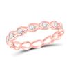 Image 1 : Womens Round Diamond Stackable Band Ring 1/5 Cttw 10kt Rose Gold - REF-16A9M