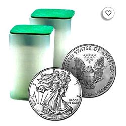 2020 1 oz American Silver Eagle - Roll of 20 Coins (BU)