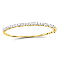 Womens Round Diamond Bangle Bracelet 3 Cttw 14kt Yellow Gold - REF-247W9K